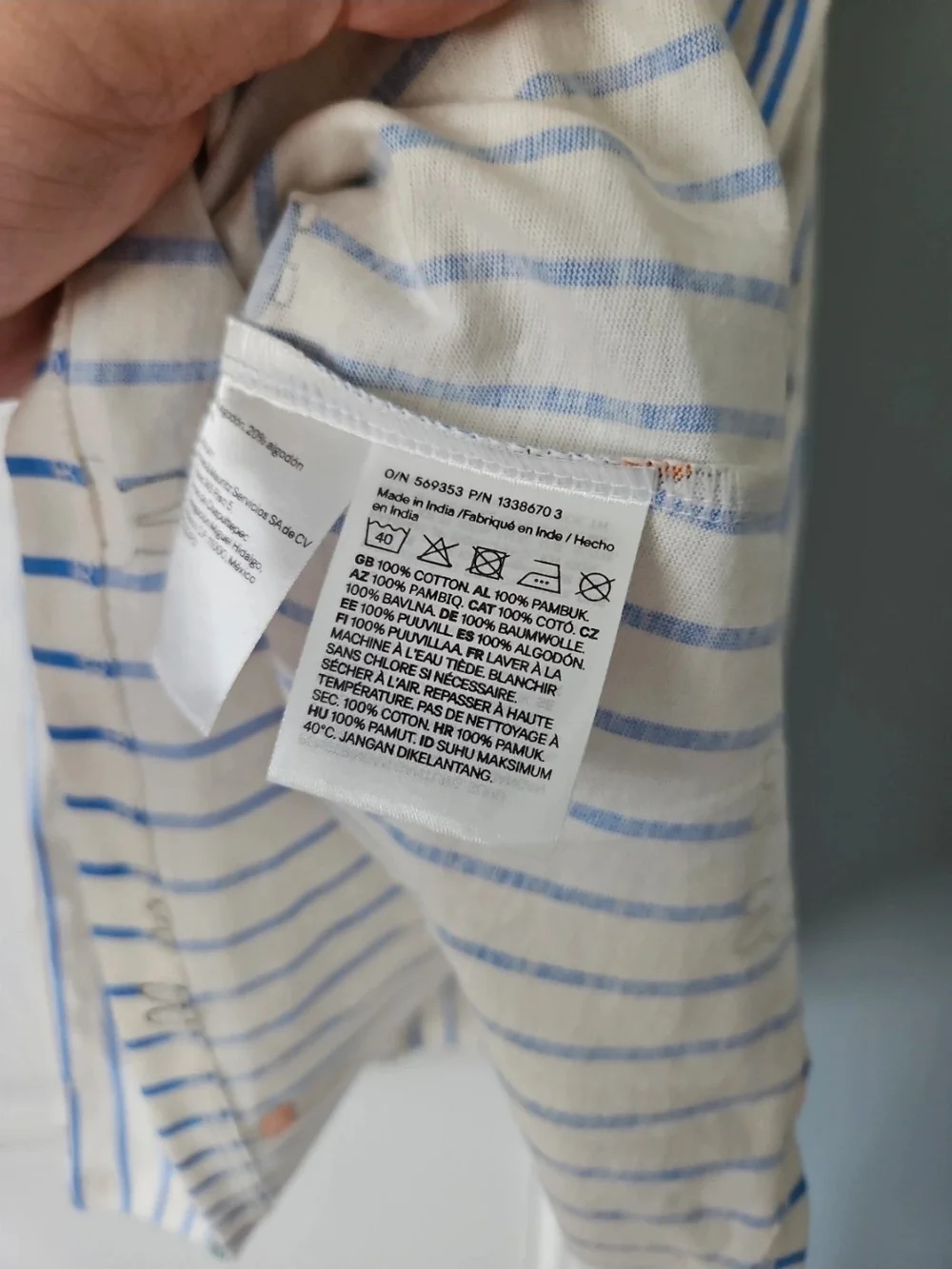 H&M White & Blue Striped Sleeveless Dress with Miffy Print